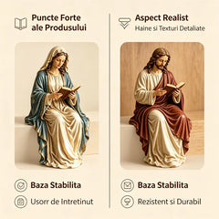 🛍️ Pace și Credință! Statuetă Religioasă cu Isus și Maria Citind pentru Bibliotecă