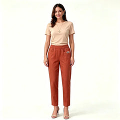 🔥【30%OFF！】🔥【M-6XL】🍃Pantaloni casual elastici respirabili cu talie înaltă pentru femei de vară