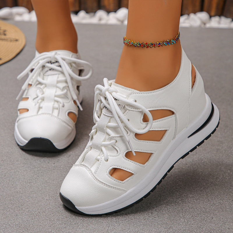 👡✨ sandale cu talpă groasă, model nou, design decupat și respirabil