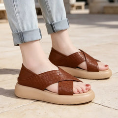 👡 Sandale Romane Premium cu Platformă Moale – Design Împletit Retro, Ușoare și Elegante, 3 Culori, Mărimi 35-40! ☀️🌊