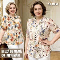 【L-6XL】Lejeră și întineritoare｜Bluză cu imprimeu, confortabilă și avantajoasă pentru orice siluetă
