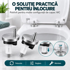 Set 4 Șuruburi Universale din Inox pentru Capac WC – Adio Mijloace și Joc de Capac!