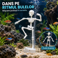 💀 Schelet Dansator cu Bule pentru Acvariu – Decor Dinamic cu Mișcare, Strălucire în Întuneric & Imprimare 3D!