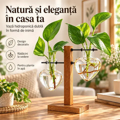💕 Design Unic și Relaxant pentru Casa Ta! – Două vase suspendate din sticlă și lemn, ideale pentru orice încăpere! 🌿🏠