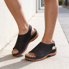 👡 Sandale Vintage din Piele Naturală cu Decupaje – Design Peep-Toe, Talpă Anatomică Absorbantă de Șocuri, Mărimi 35-43! 🌸🌿
