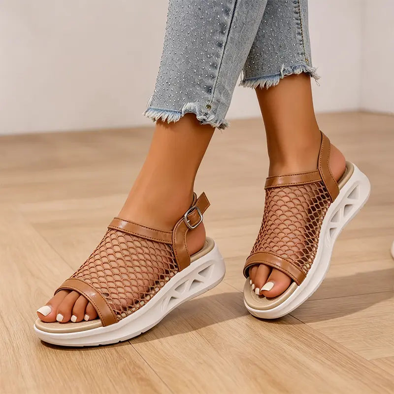 👡 Sandale Sport-Casual de Vară cu Plasă și Platformă Moale – Baretoane cu Cataramă, Ultra-Respirabile, 3 Culori, Mărimi Mari 36-43! ☀️✨