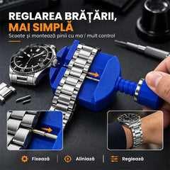 ⌚ Set Profesional 147 Piese pentru Reparații Ceasuri – Schimbare Baterie, Ajustare Curea & Întreținere acasă! (Cu Trusă de Transport)