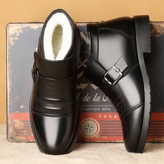 🏆【39-44】 2025 téli vastagított puha, meleg vastag talpú, kézzel készített férfi bőrcipő