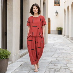 🛍️ Eleganță și Confort! Compleu Plus Size de Vară pentru Doamne, cu Imprimeu Liniar | M-4XL