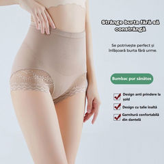 【Set de 3 bucăți】💖 Chiloți modelatori cu efect de strângere abdominală — abdomen plat, ridicare a feselor, material moale și respirabil, conturează silueta