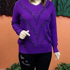 Karcsúsító hatású, laza szabású, rugalmas kötött pulóver – kényelmes viselet mindennapokra