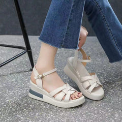 💞【Reducere 45%】【Mărimi 35-40】Sandale noi cu platformă din piele naturală