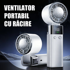 Ventilator portabil cu răcire 2026 | Efect de gheață · 100 viteze | Mini ventilator pliabil