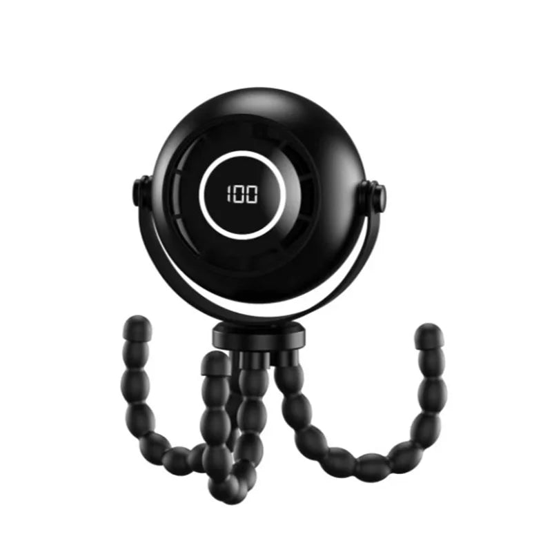 Ventilator fără Elice pentru Copii cu Trepied Flexibil, Protecție Degete, Ecran Digital, Autonomie Mare, Mini Ventilator Silențios