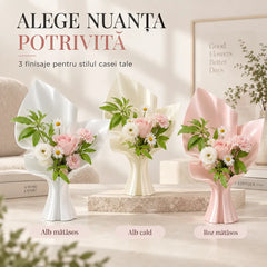 🌸 Vază Sculpturală 3D Tip Buchet – Design modern, textură satinată și eleganță pentru casa ta! ✨🏠