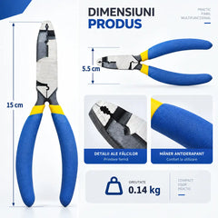 🔧 Clește Multifuncțional pentru Șuruburi și Piulițe Ruginite sau Deteriorate – Prindere Fermă, Oțel Cr-V, Funcție de Dezizolare, Tăiere și Sertizare!