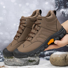 Új téli férfi cipő – bélelt, vastagított, magas szárú, kültéri hócsizma, divatos és kényelmes