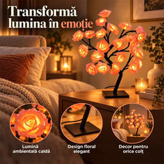 🌹 Veioză LED în Formă de Copac cu Trandafiri – Transformă lumina în emoție și creează o atmosferă magică în casa ta! ✨🌙