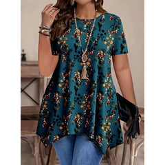 【S-5XL】Bluză lejeră cu imprimeu floral｜Bumbac respirabil, confortabilă și potrivită pentru orice siluetă