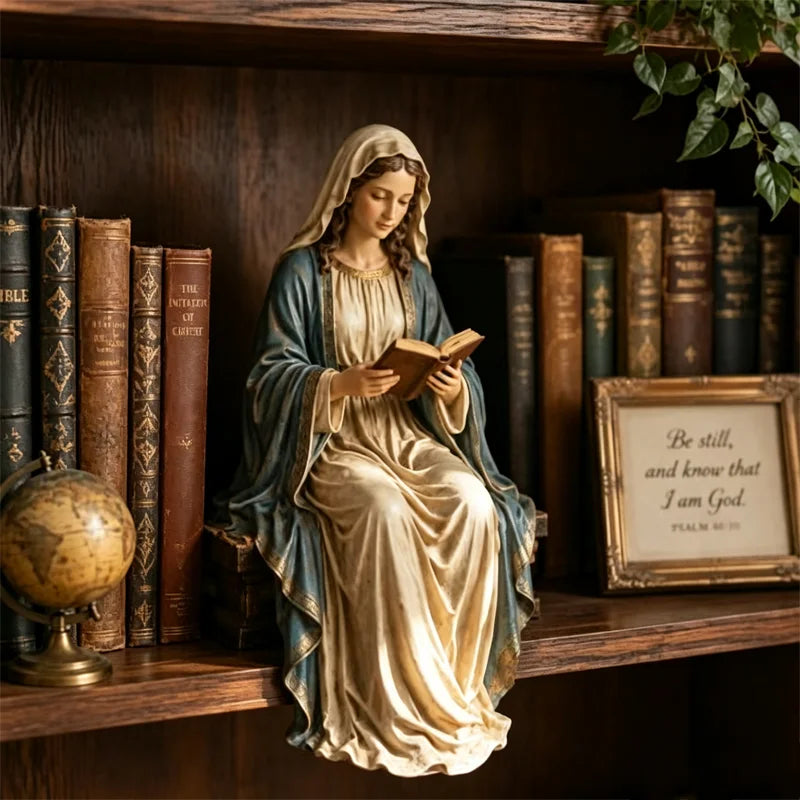 🛍️ Pace și Credință! Statuetă Religioasă cu Isus și Maria Citind pentru Bibliotecă