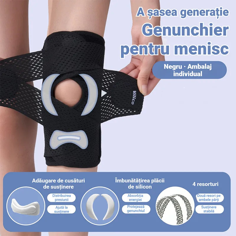 🦵Cumpără 1 Primești 1 Gratuit——【A 6-a generație, versiune îmbunătățită】Genunchier pentru menisc – respirabil, subțire și ușor