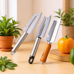 🔥【Cumpără 2, primești 1 gratis】🧅🔪Cuțit multifuncțional din oțel inoxidabil pentru fructe, curățitor și feliator 2 în 1 pentru fructe și legume!