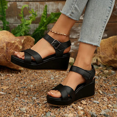 🖤Sandale elegante și moderne din piele naturală, cu platformă tip wedge