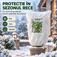 ❄️ Protecție Eficientă pentru Plante de Exterior – Material nețesut durabil, închidere reglabilă cu șnur și fermoar! 🏡🌱