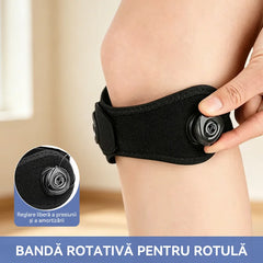 【2 buc】Centură patelară profesională cu buton rotativ, bandă pentru genunchi cu compresie reglabilă și precisă pentru alergare și fitness