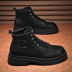 💪【39-44】Őszi-téli retro magas férfi cipők, retró brit stílusban