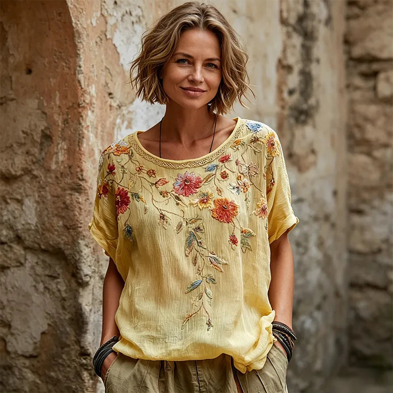 👚 Tricou Premium de Primăvară-Vară cu Imprimeu 3D Efect Tridimensional – Croi Lejer, Stil Boho-Chic, 4 Culori, Mărimi S-5XL! 🌸✨