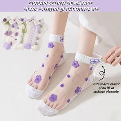 🧦【Pachet 10 perechi】Șosete scurte ultra-subțiri din mătase rece, perfecte pentru vară