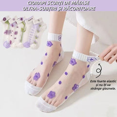 🧦【Pachet 10 perechi】Șosete scurte ultra-subțiri din mătase rece, perfecte pentru vară