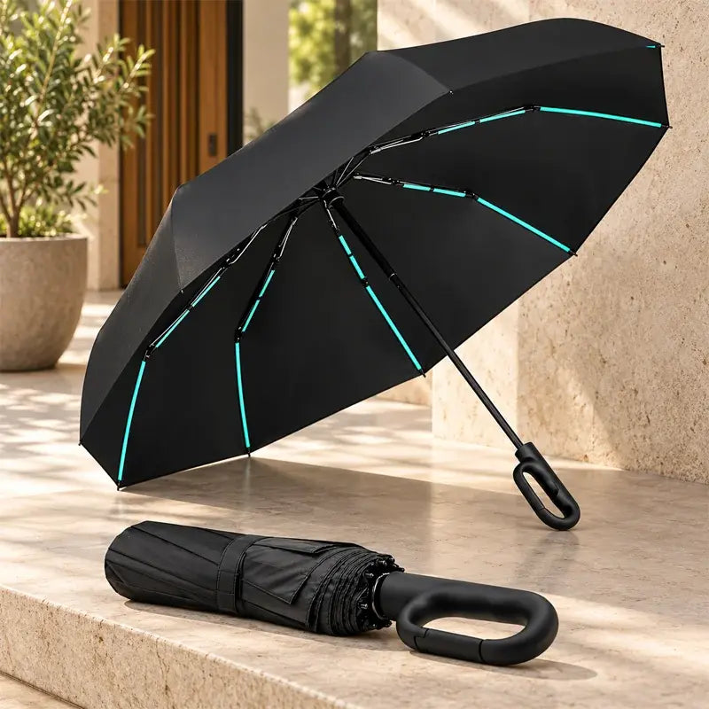 🌪️ Rezistentă la Vânt și Ultra-Practică! – 10 nervuri ranforsate, deschidere automată și protecție UV UPF 50+! 💼⚡