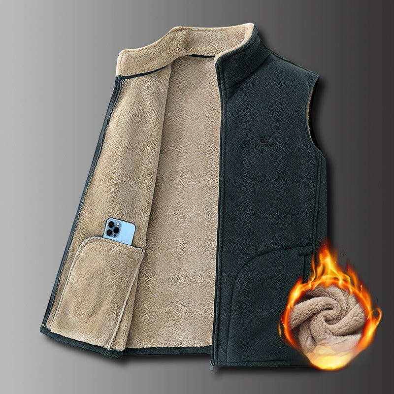 🔥【Korlátozott idejű akció】🧥 Férfi meleg polár mellény – báránygyapjú hatású béléssel (M–5XL)