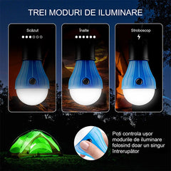 【Hit Camping 2026】Set 5 Becuri LED Portabile pentru Cort și Grătar, Lanterne Suspendabile cu Lumină Protecție Ochi și 3 Moduri! ⛺💡