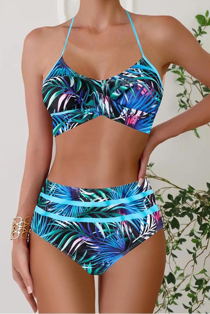 🏖️🏝️【S~5XL】👙Set de costum de baie cu imprimeu, mărime mare
