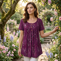 👚【L-6XL】Rochie de damă cu imprimeu plisat și talie tip buchet