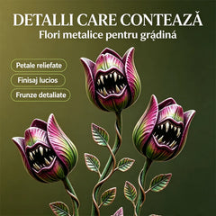 【Decorațiuni Grădină 2026】Țăruș Decorativ Fantezie pentru Grădină și Gazon, Ornamente Metalice în Stil Plante Carnivore și Ciuperci (6 Modele Disponibile) ✨
