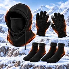 ❄️ Set Termic de Iarnă 4 Piese – Protecție completă confortabilă pentru cap, mâini și picioare în zilele geroase! 🧣🧤🧦