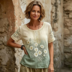 👚 Tricou Premium de Primăvară-Vară cu Imprimeu 3D Efect Tridimensional – Croi Lejer, Stil Boho-Chic, 4 Culori, Mărimi S-5XL! 🌸✨