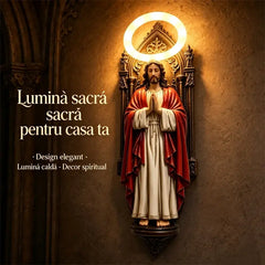 🛍️ Colecția de Colecție 2026: Aplice de Perete Statui Sfânta Maria și Isus cu Aură Luminoasă ✨ Sculptură din Rășină Finisată Manual, Dimensiuni 6.7×6.7×19.5 cm | Decor Sacru & Lumină de Veghe