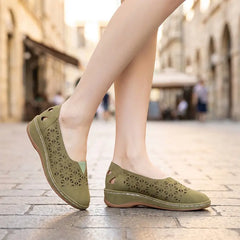 🥿 Pantofi de Vară Slip-On din Piele Naturală – Decupați și Respirabili, Talpă Anatomică Tip Pană, 5 Culori, Mărimi 35-43! ☀️✨