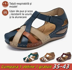 【35-43】Sandale cu platformă din piele moale gol pentru damă