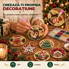 🎄 Set 6 Decorațiuni DIY de Crăciun cu Diamante – Proiect Creativ pentru Familie, Perfecte pentru Brad, Fereastră sau Cadouri!