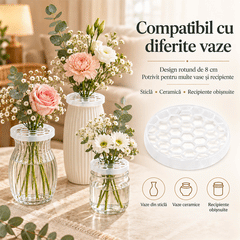 🌸 Suport de Silicon Tip Grilă pentru Aranjarea Florilor (Ofertă Limitată 1+3 CADOU – Primeti 4 Bucăți!) – Aranjamente Mfumoase, Fără Efort!