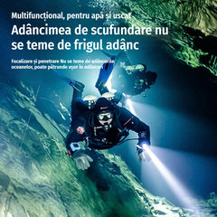 🔦【Folosit de scafandrii profesioniști】🌊Lanternă profesională de scufundare, multifuncțională, utilizare apă + uscat