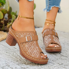 Colecția de Vară 2026 ✨ Saboți Eleganți cu Toc Gros 👠 Stil European Modern și Confortabil!