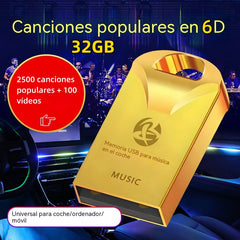🔥🔥【32 GB】Stick USB universal de înaltă calitate pentru muzică în mașină【2500 de melodii populare + 100 de videoclipuri】