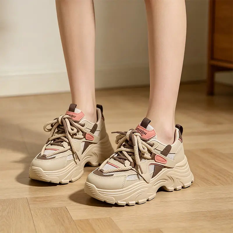 👟【Înălțare 5CM】Pantofi casual moderni din plasă respirabilă, cu design în culori contrastante